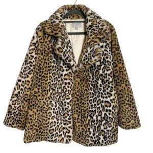 Hayden Leopard Print Faux Fur Cozy Soft Coat Quiet Luxury Mob Wife SM